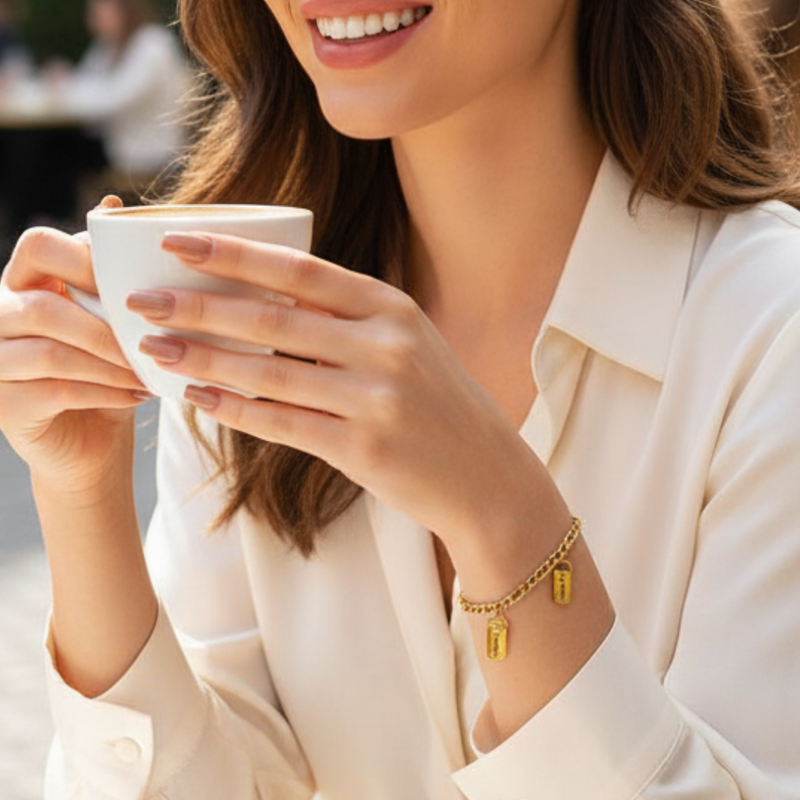 Pulseira amor da família personalizada -Grave o nome da sua família