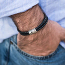Pulseira Masculina de couro Personalizável | Oferta Especial 50% OFF + Frete Grátis Somente Hoje!