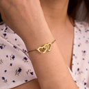 Kit Pulseira 2 Corações Personalizável com nomes + Porta jóias brinde