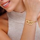 Pulseira Meus Corações personalizável ajustável - Grave o nome da sua família