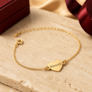 Pulseira Corações Entrelaçados personalizável com nomes - Em aço inoxidável