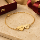 Pulseira Corações Entrelaçados personalizável com nomes - Em aço inoxidável