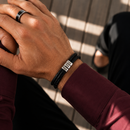 Pulseira Masculina de couro Personalizável | Oferta Especial 50% OFF + Frete Grátis