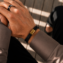 Pulseira Masculina de couro Personalizável | Oferta Especial 50% OFF + Frete Grátis