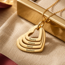 Colar Corações conectados Personalizável  -  Grave o nome da sua família - Em aço inoxidável