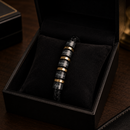 Pulseira Masculina de couro Personalizável Black Edition - Ajustável