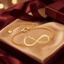 Pulseira infinito personalizável até 2 nomes - Em aço inoxidável