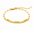Pulseira família unida personalizada - Nomes gravados a laser