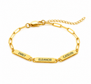 Pulseira família unida personalizada - Nomes gravados a laser