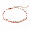 Pulseira família unida personalizada - Nomes gravados a laser