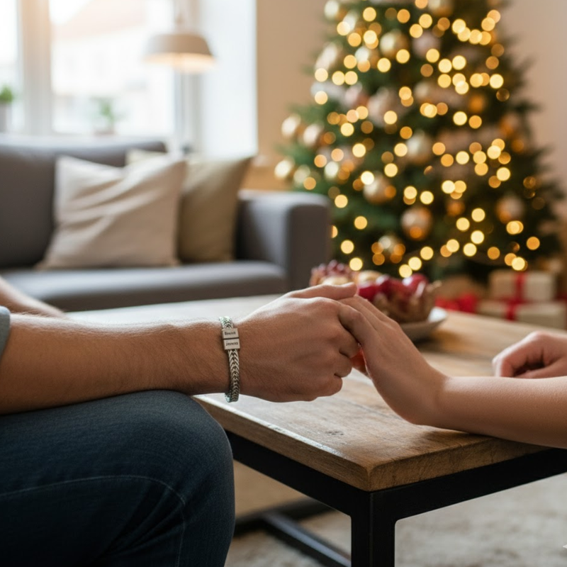 Pulseira personalizada masculina com nome da família - 50% OFF + Frete Grátis!