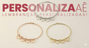 Bracelete Corações da família trançado personalizado - Grave o nome da sua família