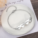 Pulseira corações eternizados personalizável - Grave o nome da sua família nos corações - Em aço inoxidável