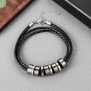 Pulseira Masculina de couro Personalizável Black Edition - Ajustável