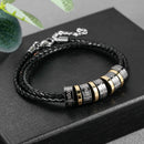 Pulseira Masculina de couro Personalizável Black Edition - Ajustável