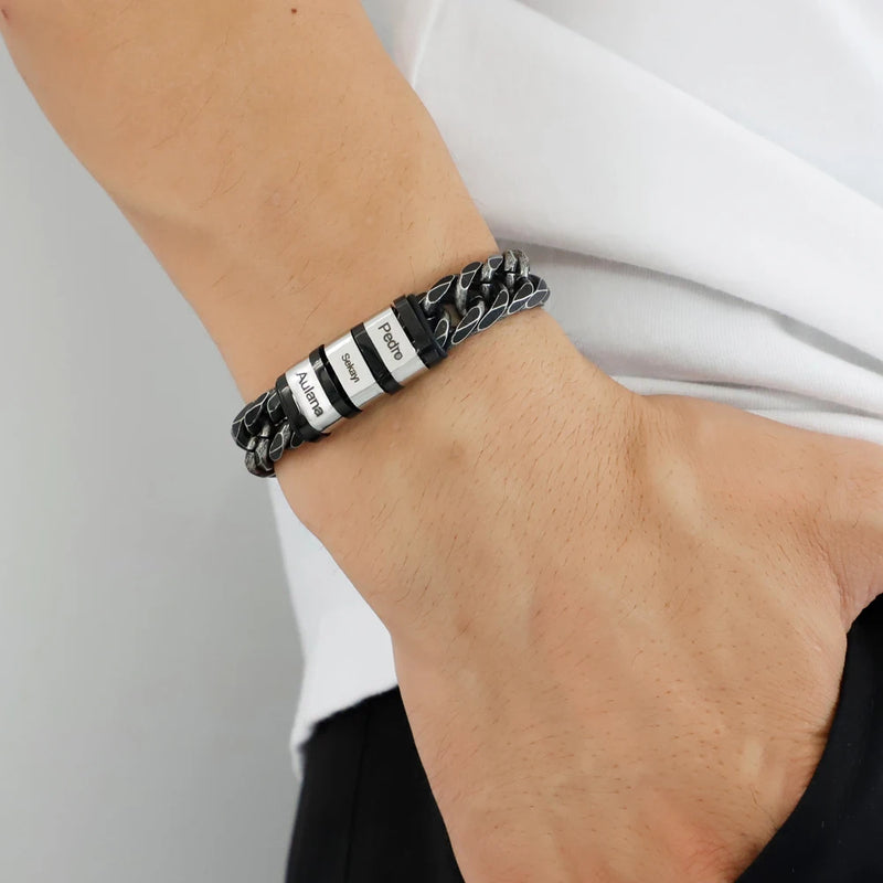 Pulseira Masculina Legado da Família  - Personalizável Com Nomes - Frete Grátis
