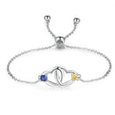 Pulseira Corações interligados Personalizável - Em aço inoxidável - Nomes Gravados a Laser