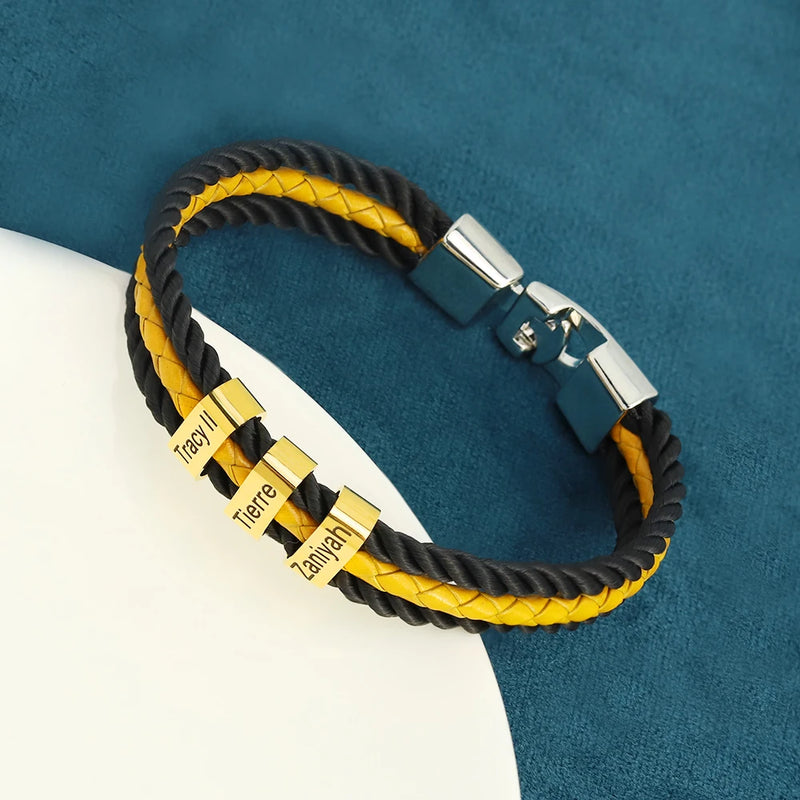 Pulseira Masculina Amor da Família -   Personalizada com nomes |  | Oferta Especial + Frete Grátis!