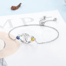 Pulseira Corações interligados Personalizável - Em aço inoxidável - Nomes Gravados a Laser