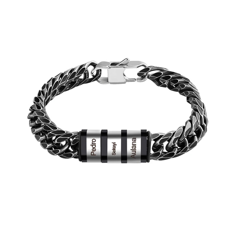 Pulseira Masculina Legado da Família  - Personalizável Com Nomes - Frete Grátis