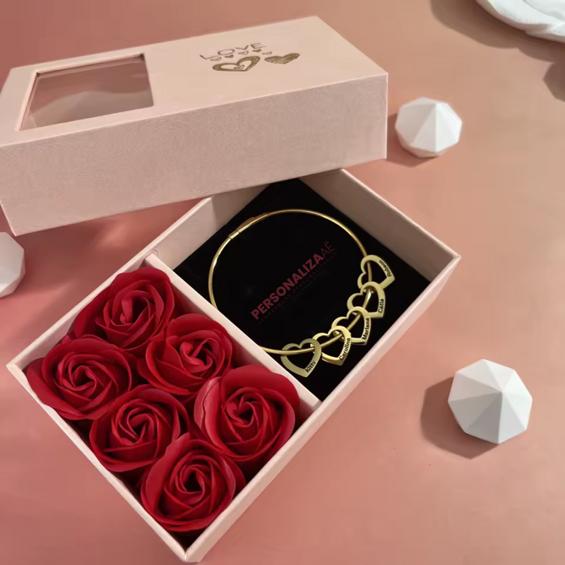 Pulseira Coração de Mãe Personalizável - Grave os Nomes de quem você ama | Gravação a Laser