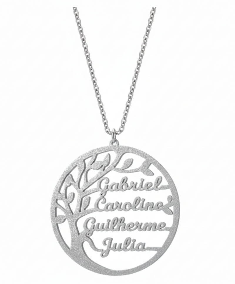 Colar Árvore da vida personalizável - Grave o nome da sua família