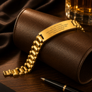 Pulseira Pai de Ouro Personalizável com Frase - Grave uma frase especial