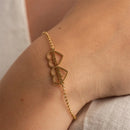 Pulseira com 2 corações personalizável - Grave o nome ou data nessa pulseira - Em aço inoxidável