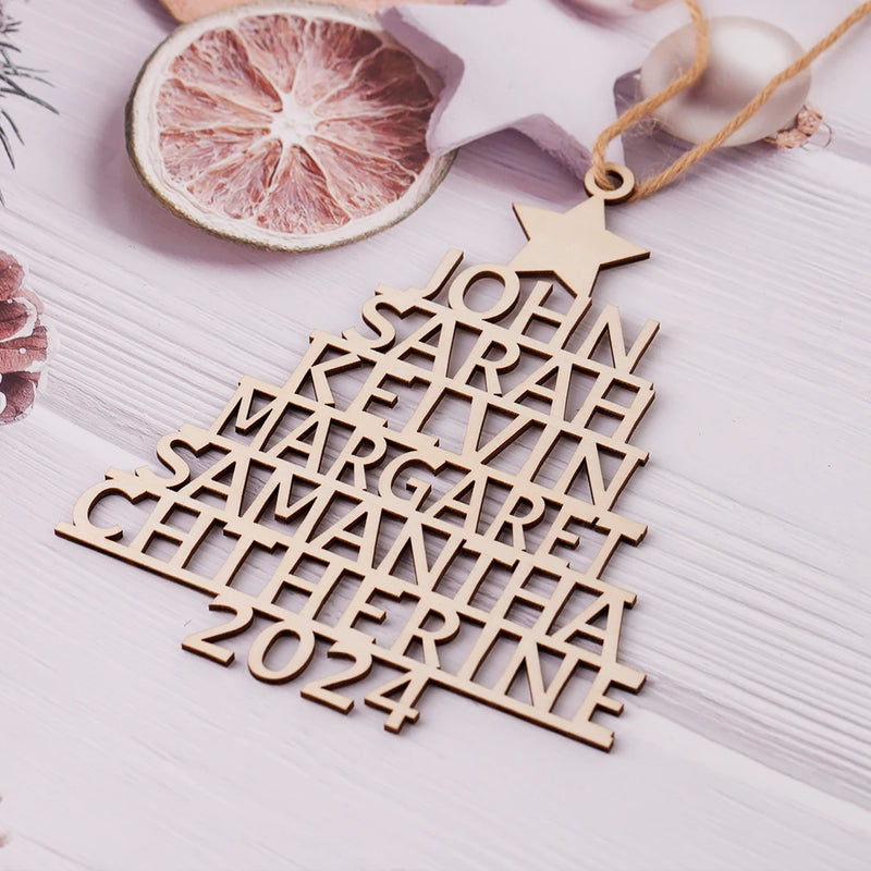 Estrela de natal personalizada com nomes - Grave o nome da sua família