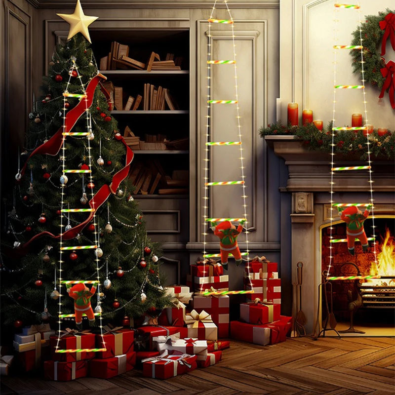 Papai noel escalador iluminado