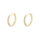 Brinco Argola com brilhantes em Zircônia - Em prata s925