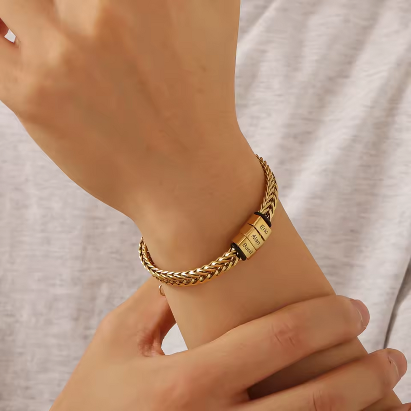 Pulseira Masculina Legado Eterno  - Personalizável Com Nomes - Frete Grátis