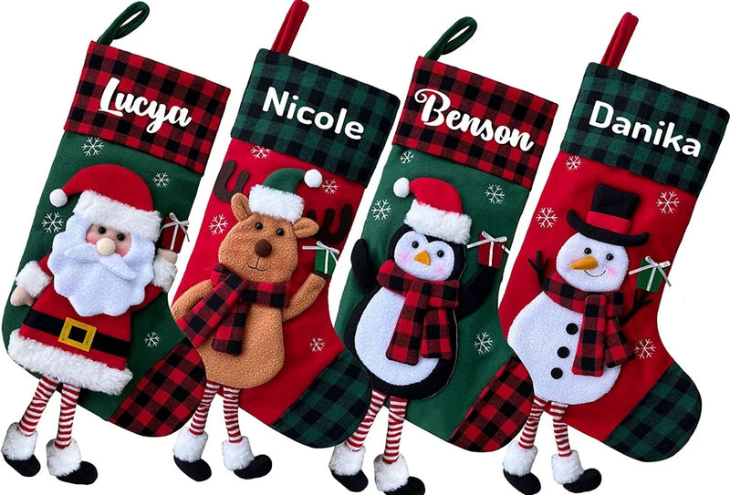 Meia de Natal Personalizável - grave os nomes de sua família