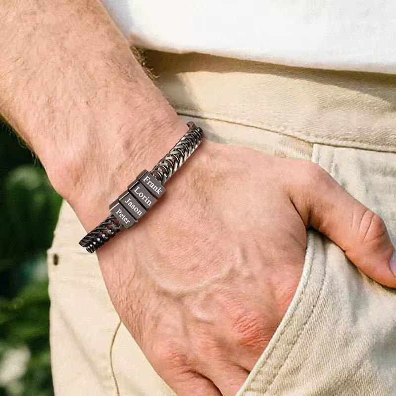 Pulseira Masculina Legado Eterno  - Personalizável Com Nomes - Frete Grátis