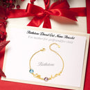 Pulseira personalizável com pedras energéticas - Grave o nome da sua família