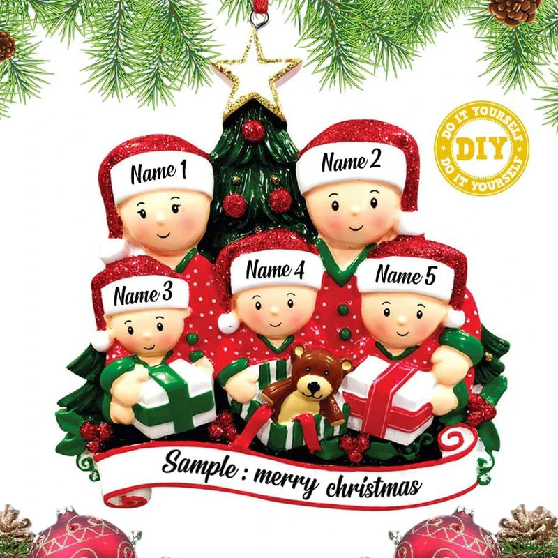 Decoração personalizável de natal - Minha Família Feliz