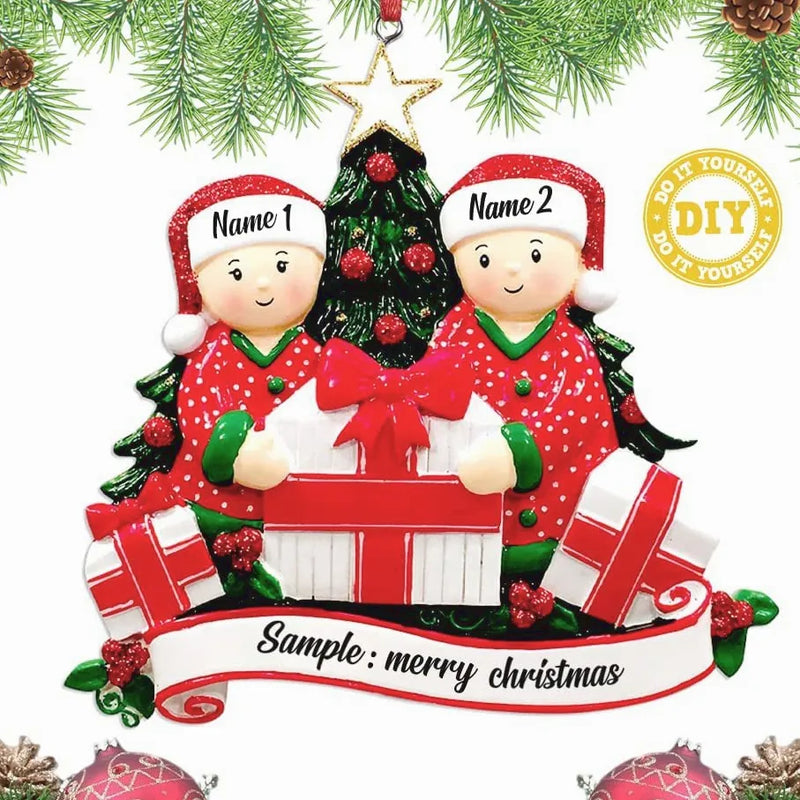 Decoração personalizável de natal - Minha Família Feliz