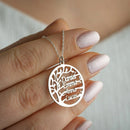 Colar Árvore da vida personalizável - Grave o nome da sua família