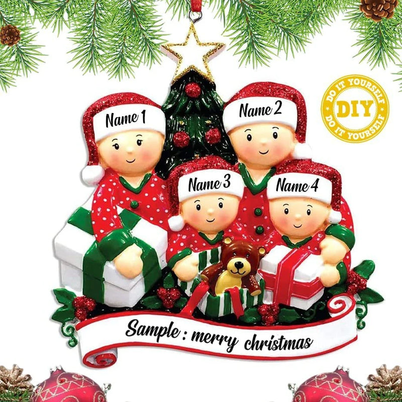 Decoração personalizável de natal - Minha Família Feliz