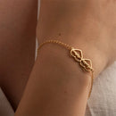 Pulseira com 2 corações personalizável - Grave o nome ou data nessa pulseira - Em aço inoxidável