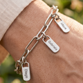Pulseira amor da família personalizada -Grave o nome da sua família