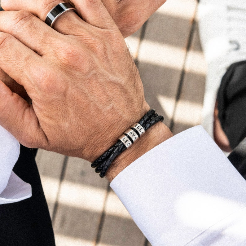 Pulseira Masculina de couro Personalizável | Oferta Especial 50% OFF + Frete Grátis Somente Hoje!