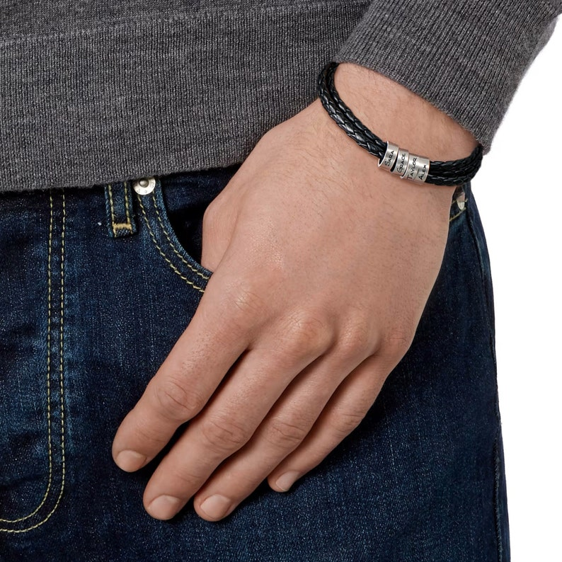 Pulseira Masculina de couro Personalizável | Oferta Especial 50% OFF + Frete Grátis Somente Hoje!