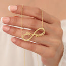 Colar Infinito personalizável com 2 nomes - Em aço inoxidável