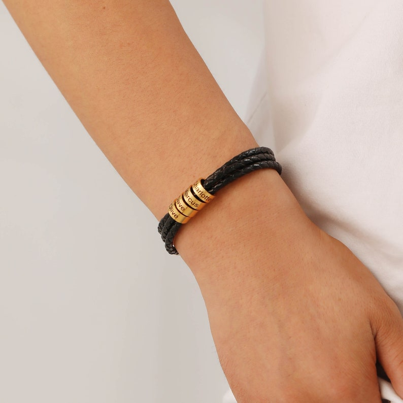 Pulseira Masculina de couro Personalizável | Oferta Especial 50% OFF + Frete Grátis Somente Hoje!