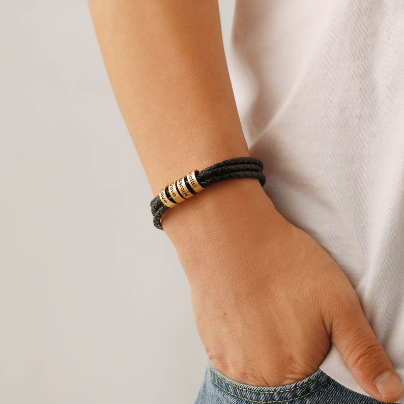 Pulseira Masculina de couro Personalizável | Oferta Especial 50% OFF + Frete Grátis Somente Hoje!