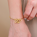 Pulseira Meus Corações personalizável ajustável - Grave o nome da sua família