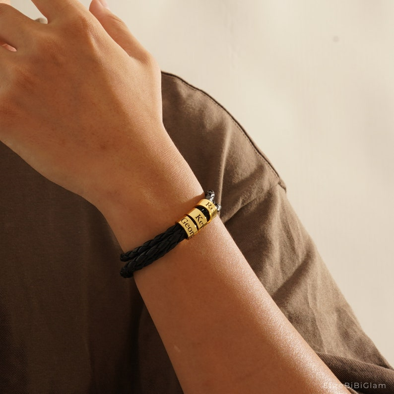 Pulseira Masculina de couro Personalizável | Oferta Especial 50% OFF + Frete Grátis Somente Hoje!