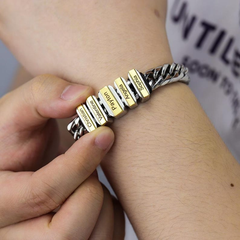 Pulseira Masculina União da Família  - Personalizável Com Nomes - Frete Grátis