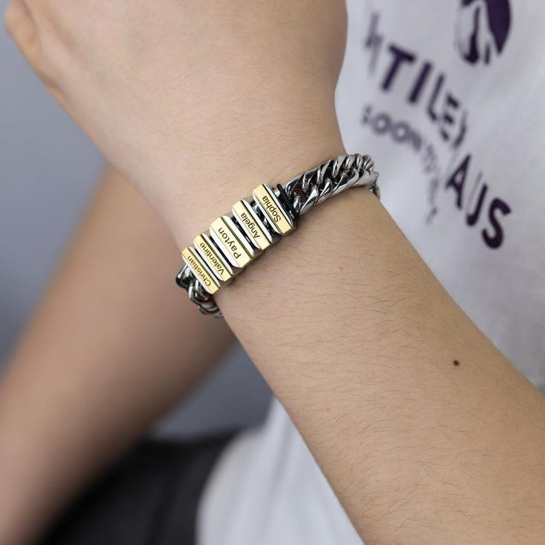 Pulseira Masculina União da Família  - Personalizável Com Nomes - Frete Grátis